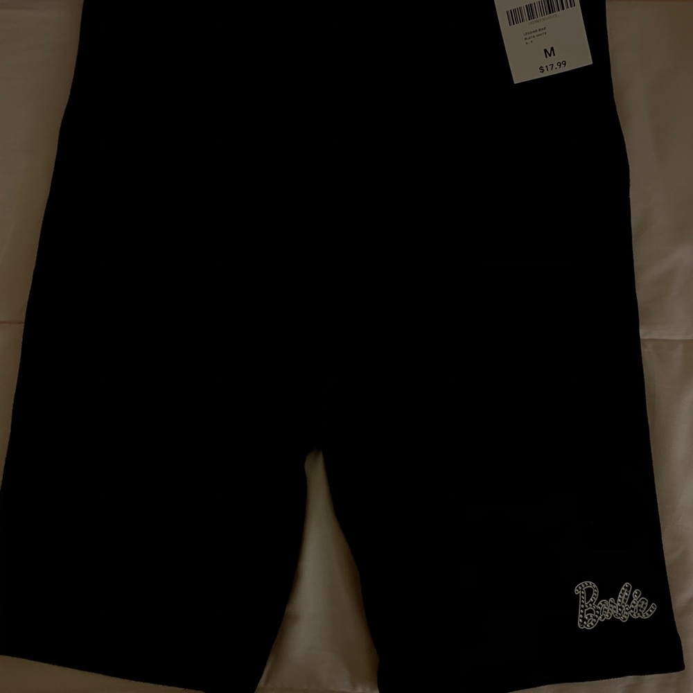 black ‘barbie’ biker shorts.